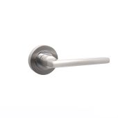 SB1306DT - Spira Brass Drox Lever Handle on Round Rose - Dual Tone