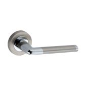 SB1307DT - Spira Brass Madrid Lever Handle on Round Rose - Dual Tone