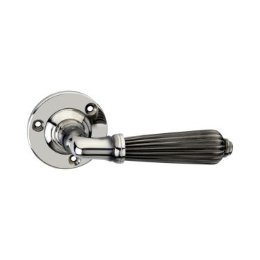 Click Here To Enlarge This Photo Of SB1107AN - Spira Brass Regency Lever Handle on Round Rose - Aged Nickel
