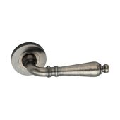 SB1109PEW - Spira Brass Hazel Lever Handle on Round Rose - Pewter