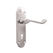 SB1401PC - Spira Brass Oakley Lock Lever Handles on a Backplate - Polished Chrome