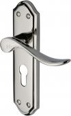 SAN1448-PNF Heritage Brass Door Handle For Euro Profile Plate Sandown Design Polished Nickel Finish