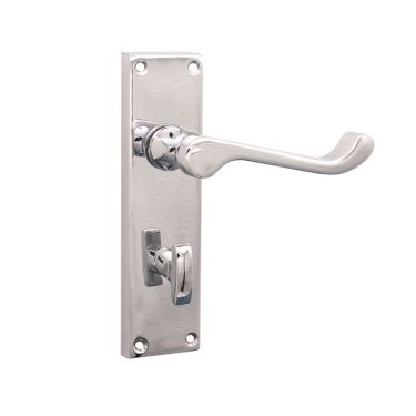 Click Here To Enlarge This Photo Of SB1422PC - Spira Brass Victorian Scroll Bathroom Lever Handles on a Backplate - 150mm - Polished Chrome