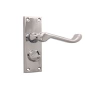 SB1413PC - Spira Brass Victorian Scroll Privacy Lever Handles on a Backplate - 115mm - Polished Chrome