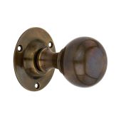 SB2102AT - Spira Brass Ball Door Knobs - Antique Brass