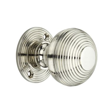 Click Here To Enlarge This Photo Of SB2105PN - Spira Brass Beehive 50mm Rim/Mortice Door Knobs - Polished Nickel