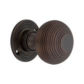 SB2105ABZ - Spira Brass Beehive 50mm Rim/Mortice Door Knobs - Aged Bronze