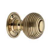 SB2106AB - Spira Brass Beehive Large 60mm Mortice Door Knobs - Aged Brass