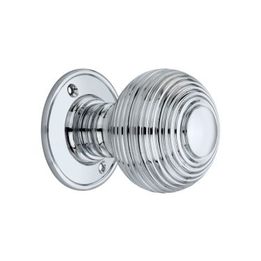 Click Here To Enlarge This Photo Of SB2106PC - Spira Brass Beehive Large 60mm Mortice Door Knobs - Polished Chrome