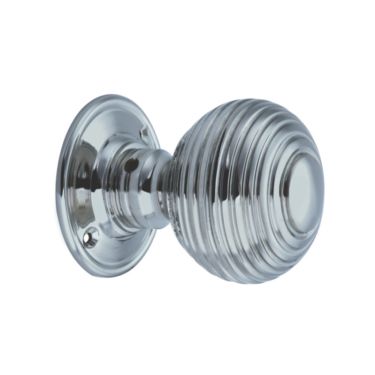 Click Here To Enlarge This Photo Of SB2106SC - Spira Brass Beehive Large 60mm Mortice Door Knobs - Satin Chrome