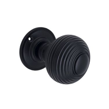Click Here To Enlarge This Photo Of SB2106BLK - Spira Brass Beehive Large 60mm Mortice Door Knobs - Matt Black