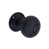 SB2106BLK - Spira Brass Beehive Large 60mm Mortice Door Knobs - Matt Black