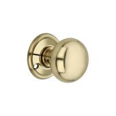 SB2108PB - Spira Brass Cottage Small 40mm Rim/Mortice Door Knobs - Polished Brass