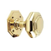 SB2110PB - Spira Brass Octagonal Mortice Door Knobs - Polished Brass