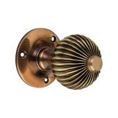 SB2111AB - Spira Brass Regency Mortice Door Knobs - Aged Brass