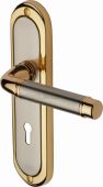 SAT1000-JP Heritage Brass Door Handle Lever Lock Saturn Design Jupiter Finish
