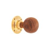 SB2116PB - Spira Brass Rosewood Beehive Rim/Mortice Door Knobs - Polished Brass