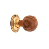 SB2116AB - Spira Brass Rosewood Beehive Rim/Mortice Door Knobs - Aged Brass