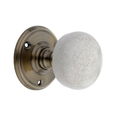 Click Here To Enlarge This Photo Of SB2117ANT - Spira Brass Crackled Porcelain Mortice Door Knobs - Antique Brass