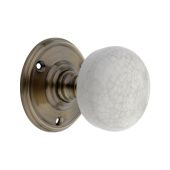 SB2117ANT - Spira Brass Crackled Porcelain Mortice Door Knobs - Antique Brass
