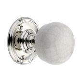 SB2117PN - Spira Brass Crackled Porcelain Mortice Door Knobs - Polished Nickel