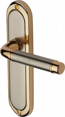 Click Here To Enlarge This Photo Of SAT1010-JP Heritage Brass Door Handle Lever Latch Saturn Design Jupiter Finish