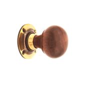 SB2121AB - Spira Brass Rosewood Bun Rim/Mortice Door Knobs - Aged Brass