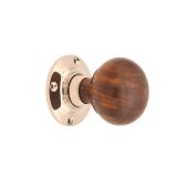 SB2121PN - Spira Brass Rosewood Bun Rim/Mortice Door Knobs - Polished Nickel