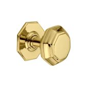 SB2201PB - Spira Brass Octagonal Centre Door Knob - Polished Brass