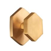 SB2204SB - Spira Brass Hexagonal Centre Door Knob - Satin Brass