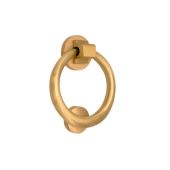 SB4104SB - Spira Brass Ring Door Knocker 110mm - Satin Brass