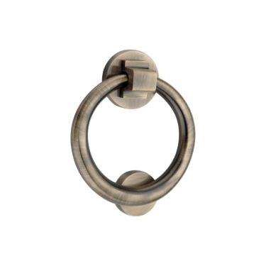Click Here To Enlarge This Photo Of SB4104ANT - Spira Brass Ring Door Knocker 110mm - Antique Brass