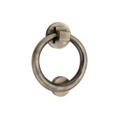 SB4104ANT - Spira Brass Ring Door Knocker 110mm - Antique Brass