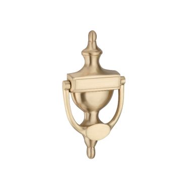 Click Here To Enlarge This Photo Of SB4106SB - Spira Brass Victorian Urn Door Knocker 150mm - Satin Brass