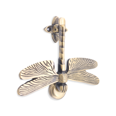 Click Here To Enlarge This Photo Of SB4108ANT - Spira Brass Dragonfly Door Knocker - Antique Brass