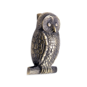SB4109ANT - Spira Brass Owl Door Knocker - Antique Brass