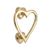 SB4110PB - Spira Brass Heart Door Knocker - Polished Brass