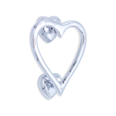 SB4110PC - Spira Brass Heart Door Knocker - Polished Chrome