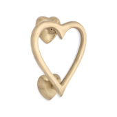 SB4110SB - Spira Brass Heart Door Knocker - Satin Brass