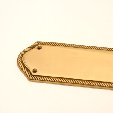 Click Here To Enlarge This Photo Of SB2215PB - Spira Brass Georgian Half Round Finger Plate 295mm - Polished Brass