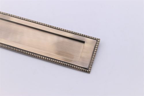 Click Here To Enlarge This Photo Of SB5104ANT - Spira Brass Georgian Letter Plate 250mm x 75mm - Antique Brass