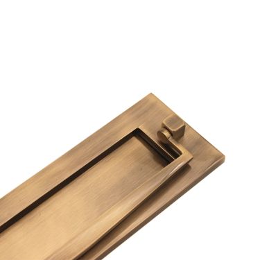 Click Here To Enlarge This Photo Of SB5107ANT - Spira Brass Regency Knocker Postal Plate 255mm x 76mm - Antique Brass