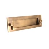 SB5107ANT - Spira Brass Regency Knocker Postal Plate 255mm x 76mm - Antique Brass