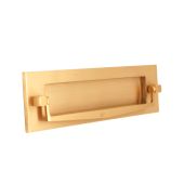 SB5107SB - Spira Brass Regency Knocker Postal Plate 255mm x 76mm - Satin Brass