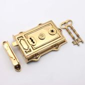 SB7101PB - Spira Brass Davenport Rim Lock - Polished Brass