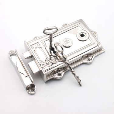 Click Here To Enlarge This Photo Of SB7101PN - Spira Brass Davenport Rim Lock - Polished Nickel
