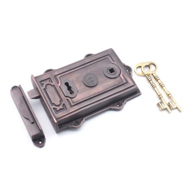 Click Here To Enlarge This Photo Of SB7101ABZ - Spira Brass Davenport Rim Lock - Aged Bronze
