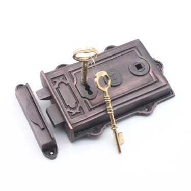 Click Here To Enlarge This Photo Of SB7101ABZ - Spira Brass Davenport Rim Lock - Aged Bronze