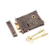 SB7102PEW - Spira Brass Floral Rim Lock - Pewter