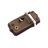 SB7106PEW - Spira Brass Gothic Rim Lock 105mm - Pewter
